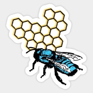 Cute Blue HoneyBee Bee Lover Beekeeper Blue Gifts Sticker